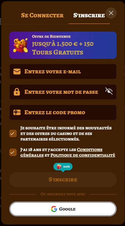 Playjonny Casino inscription